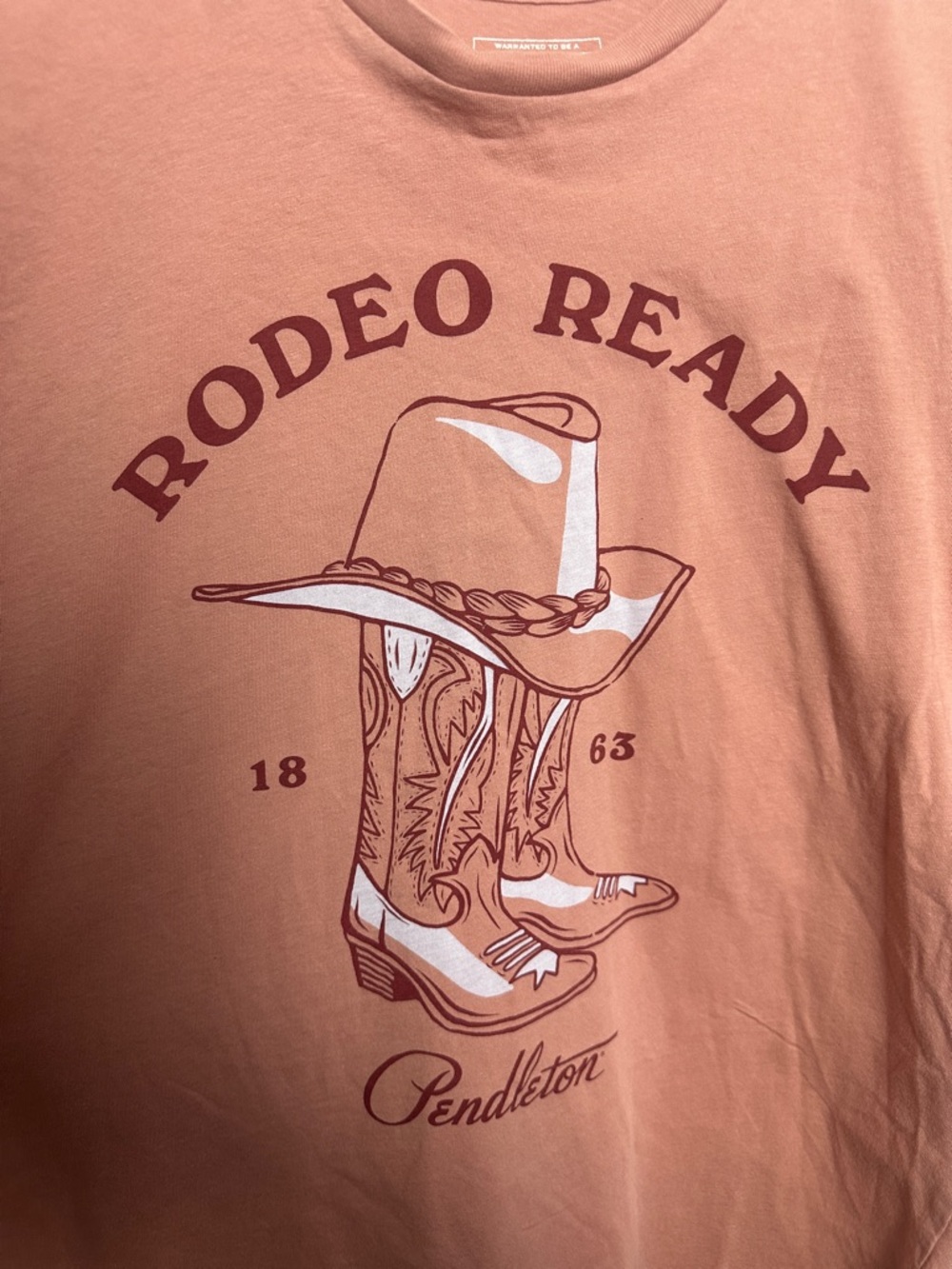 Pendleton rodeo ready cowboy hat Coral Western Graphic Tee - Picture 3 of 4